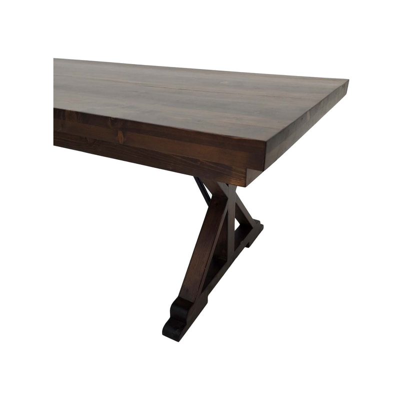 F-TA115-DW Pendragon rectangular table in solid wood with dark stain