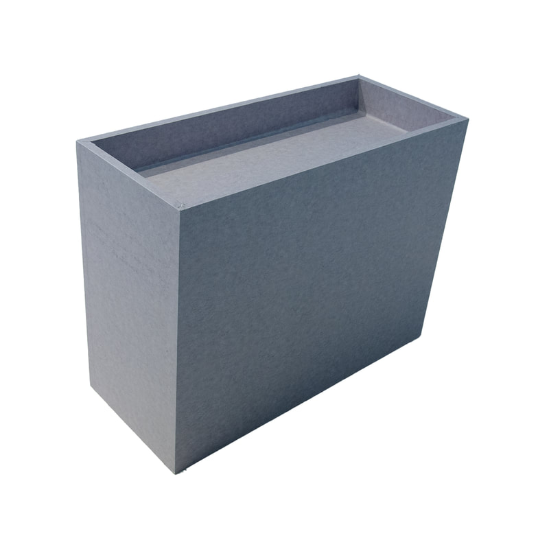 F-TS104-CC Mabon stage table in concrete finish with recessed top