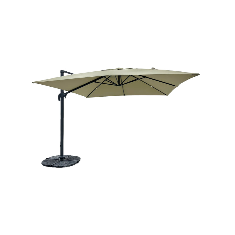 F-UM103-CR Type 3 outdoor umbrella in cream fabric with a solid base
