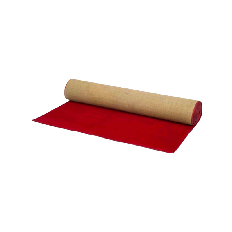 F-VC102-DR 7.5m long x 1.8m wide dark red VIP carpet with edging to all sides