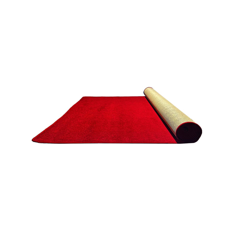 F-VC103-DR 10m long x 1.8m wide dark red VIP carpet with edging to all sides