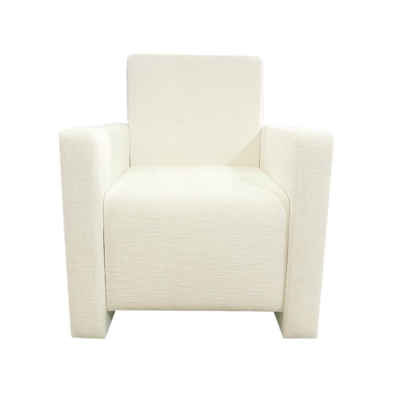 F-CC107-WH Helsinki club chair in white cotton fabric