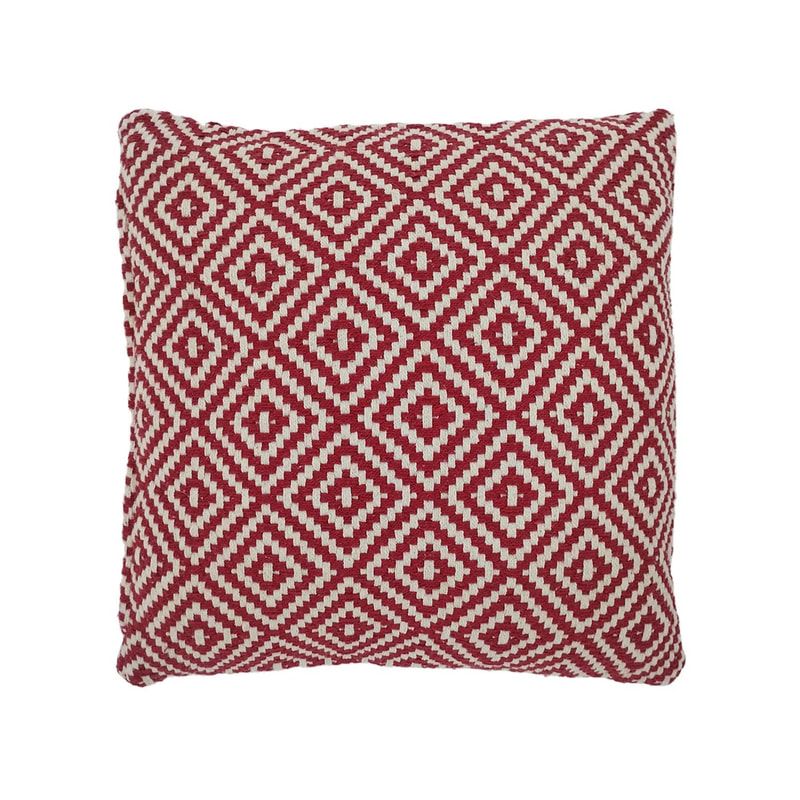 F-CW204-WR Eloise cushion in red and white pattern